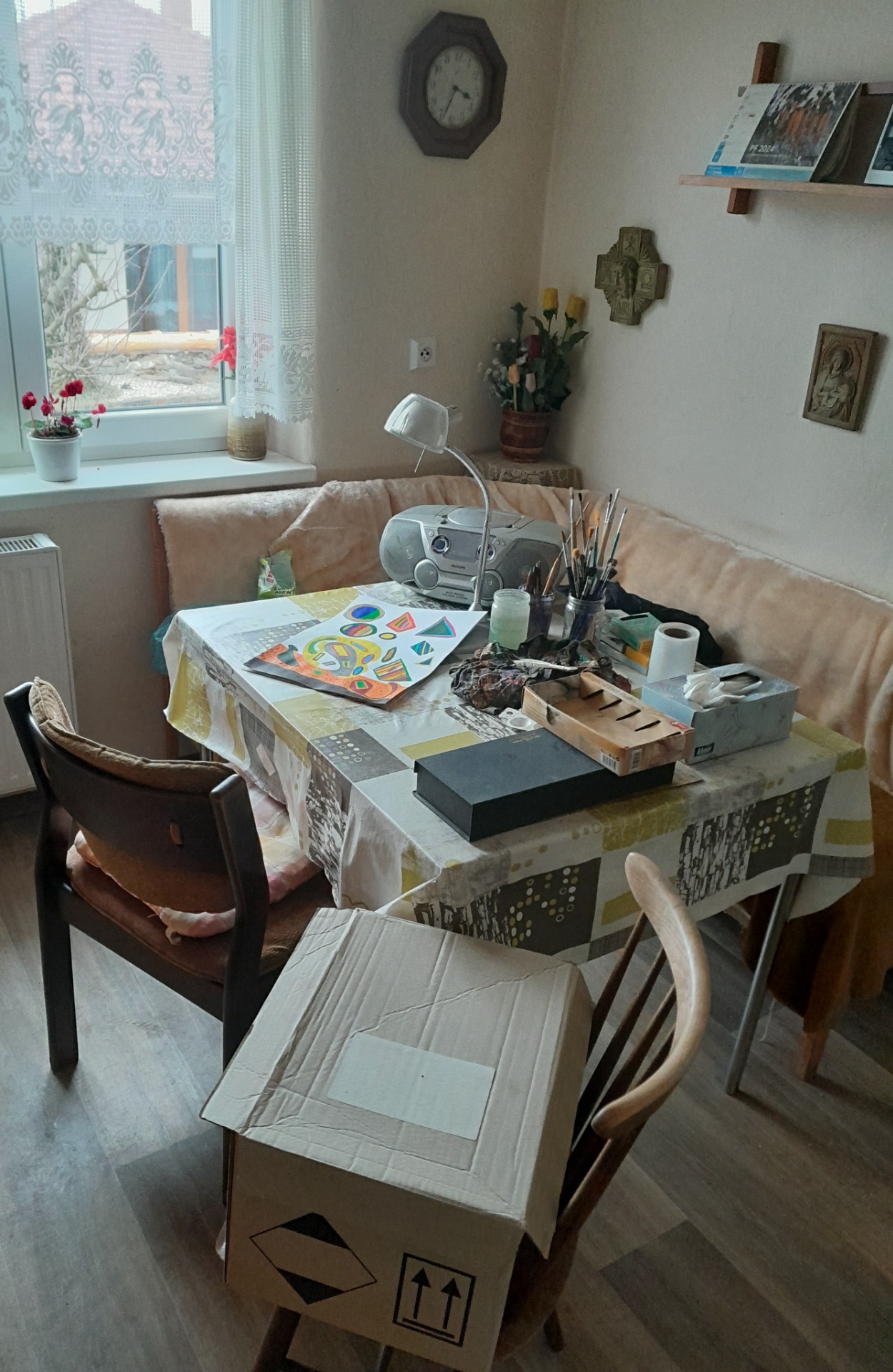Moje atelierová dílna kde malují a tvořím obrazy